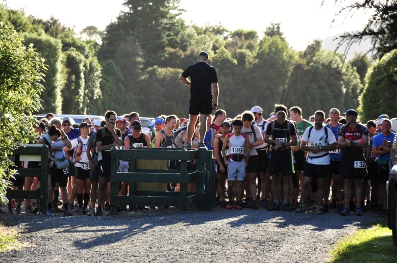 Competitors at start of the Jumbo Holdsworth Trail Race